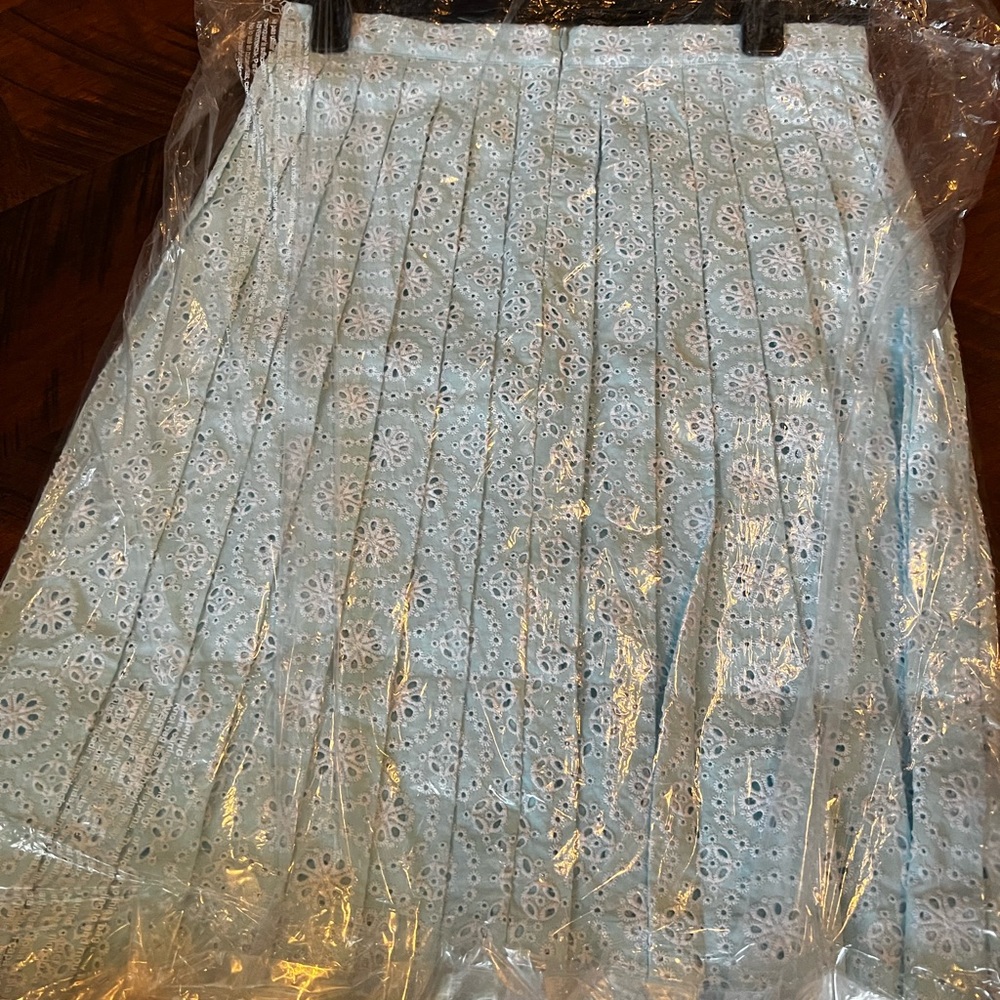 NWT Brooks Brothers baby blue eyelet skirt!